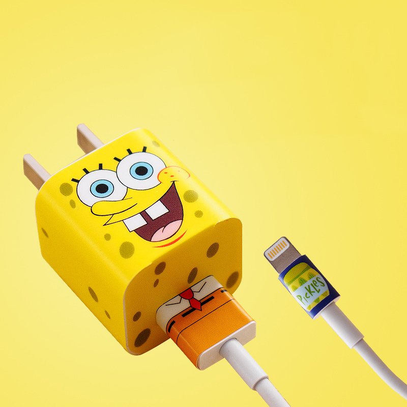 SpongeBob iPhone Charger Stickers